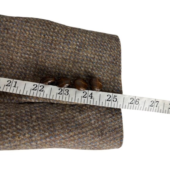 Cricketeer Brown Plaid 100% Wool Woolmark Sz 44 READ Blazer Sport Coat Academia - Picture 14 of 16